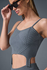 Denim Knit Garter Tank - Steel Grey/Anthracite