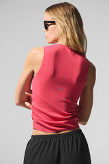 Ribbed En Pointe Tank - Candy Red