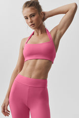 Alo Softsculpt Feel The Heat Halter Bra - Paradise Pink