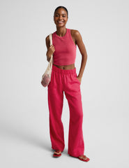 On Repeat Rib High Neck Cropped Tank