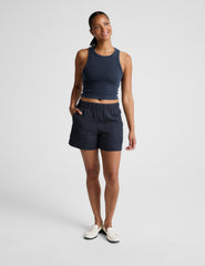 On Repeat Rib High Neck Cropped Tank