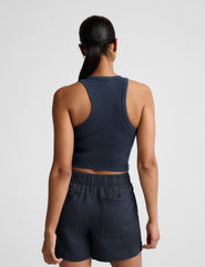 On Repeat Rib High Neck Cropped Tank