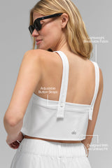 Cropped Dreamscape Tank - White