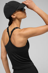 Seamless Ribbed Favorite Full Length Bra Tank - Black