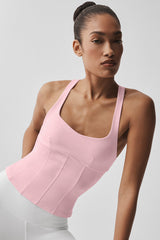Airbrush Sparks Fly Corset Tank - Vintage Pink