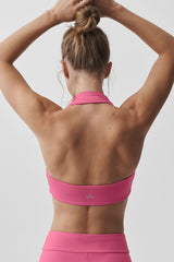Alo Softsculpt Feel The Heat Halter Bra - Paradise Pink